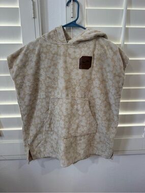 SLOWTIDE Kids Hooded Terry Swim Coverup in Cream Floral